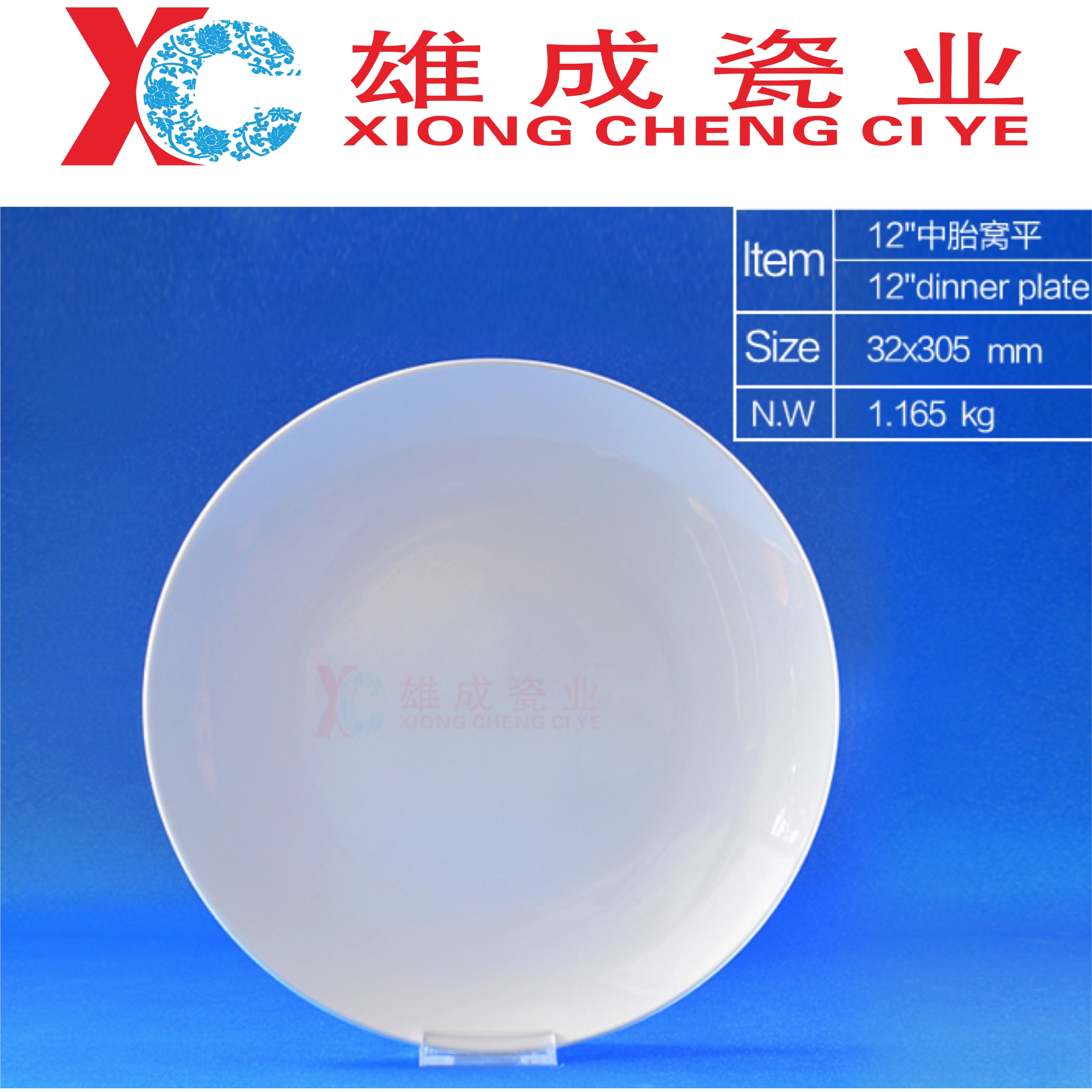 12''dinner plate (coupe shape)