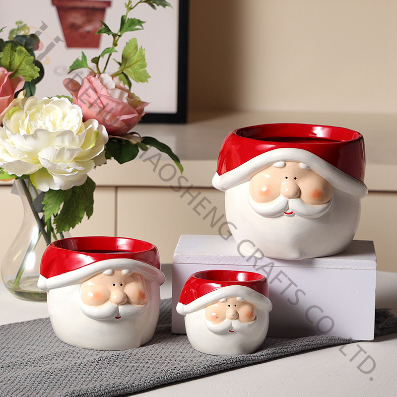 Santa flower pot with dolomite material