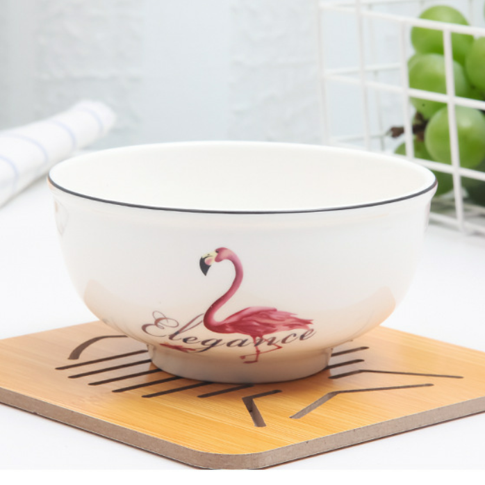 cheap wholesale black edge bowl ceramic bowl rice bowl soup bowl