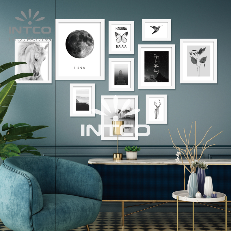 Modern multiple photo frame wall