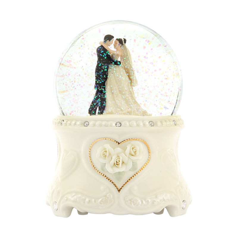 100mm Wedding musical water globe with rotation and blower