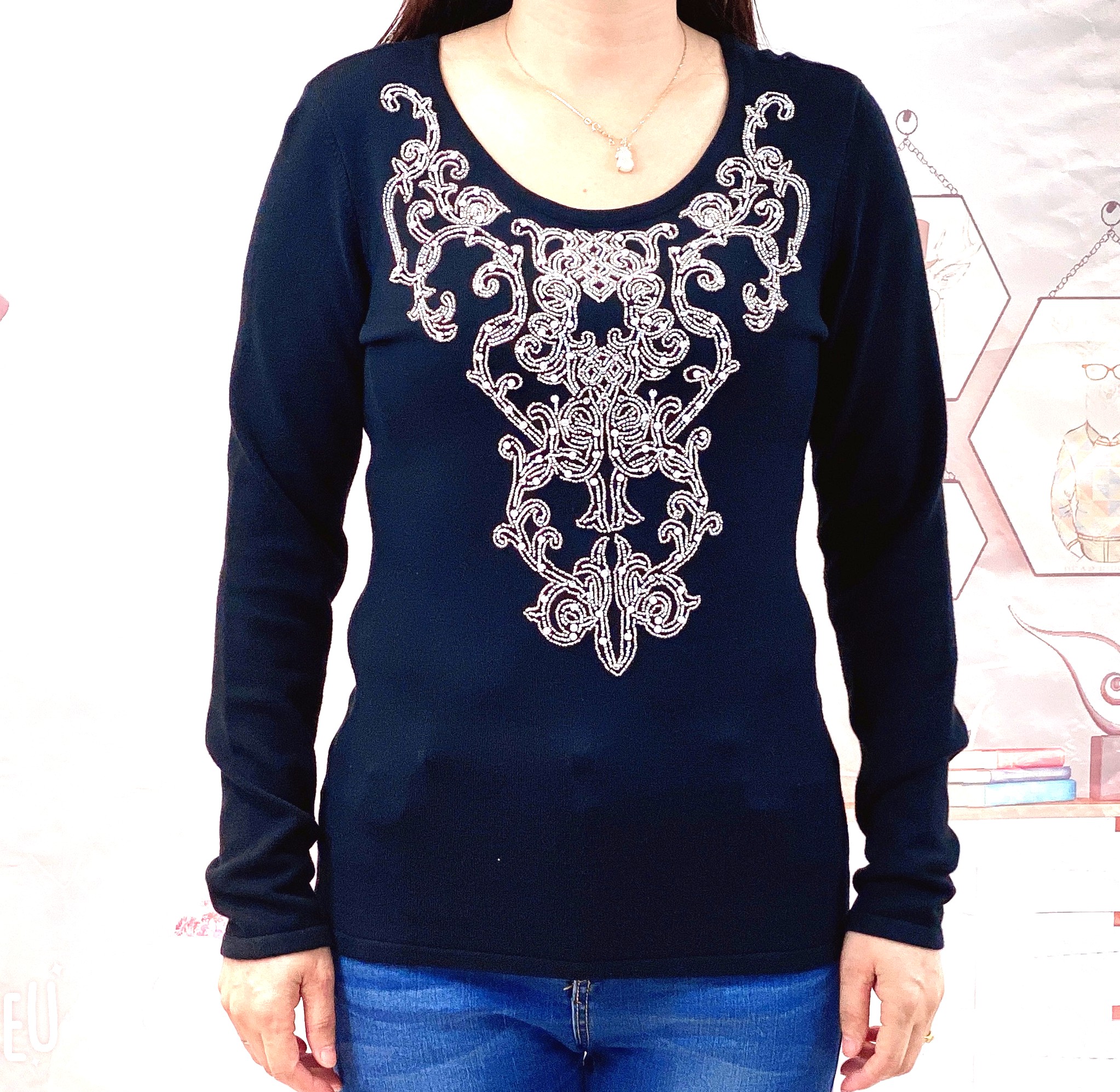 Ladies' crew nec Pullover