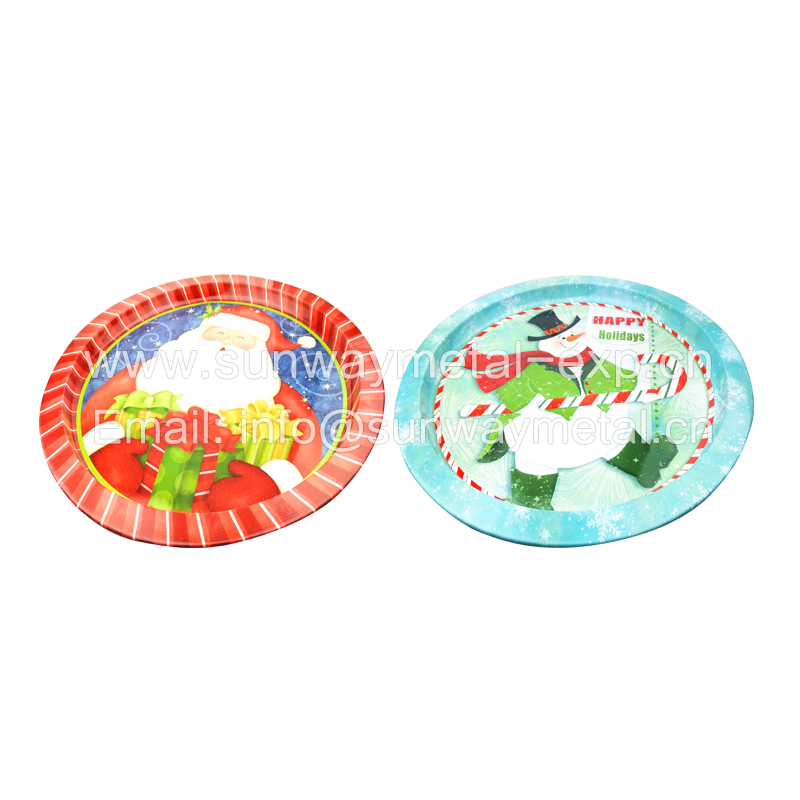 Christmas tin plates