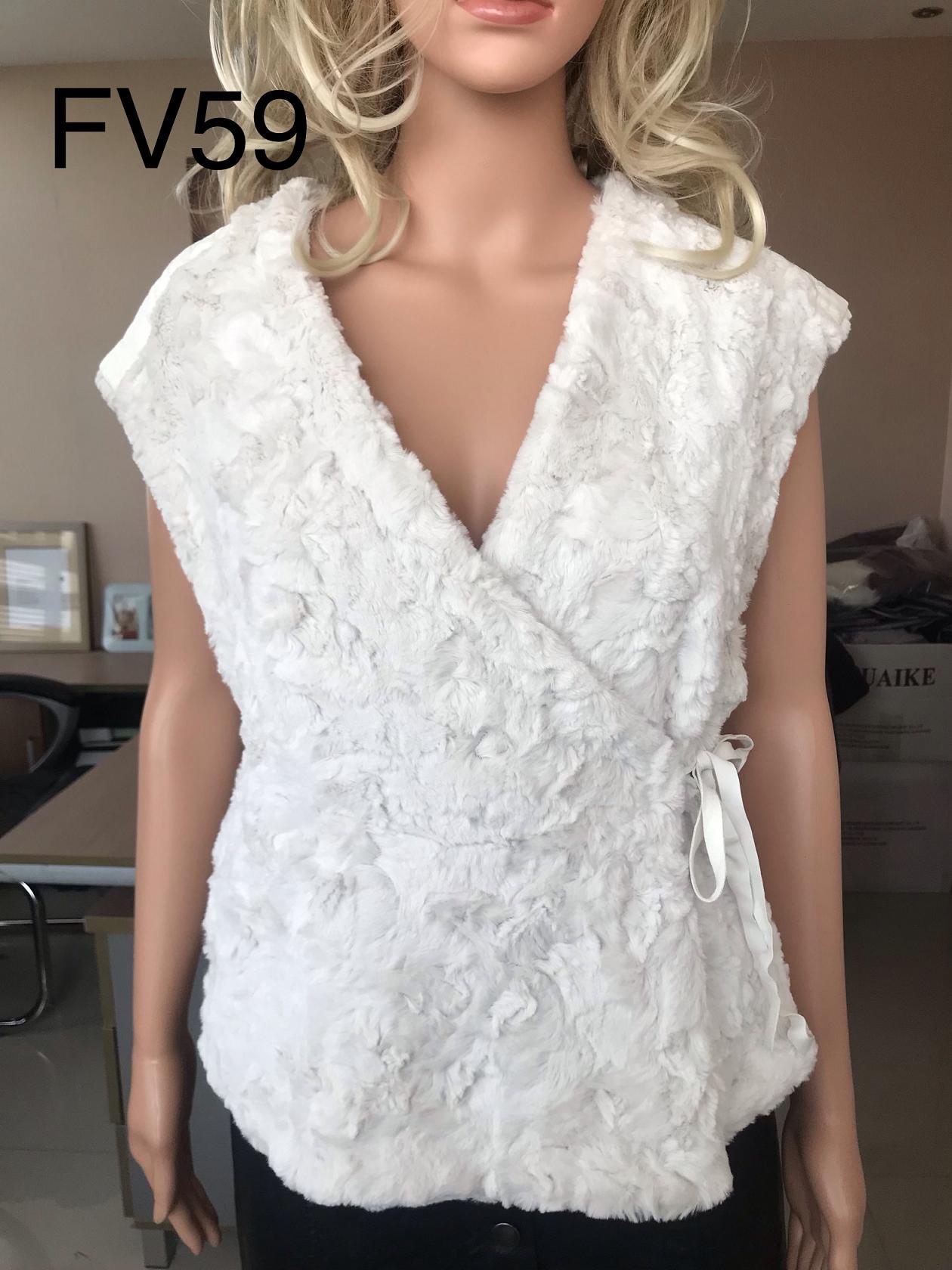 Ladies Jacquard Faux Fur Vest