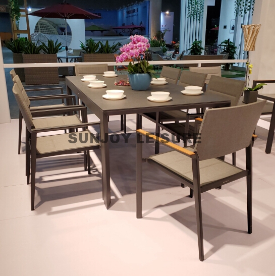 Alum+textilene dining set