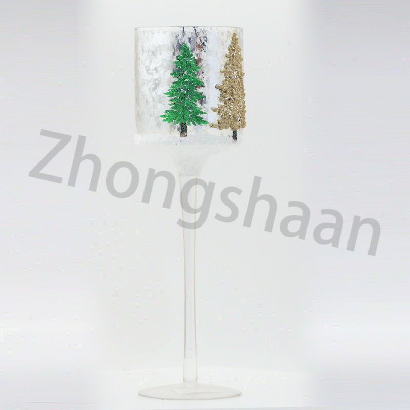 Hand Painted Candle Holder Glass