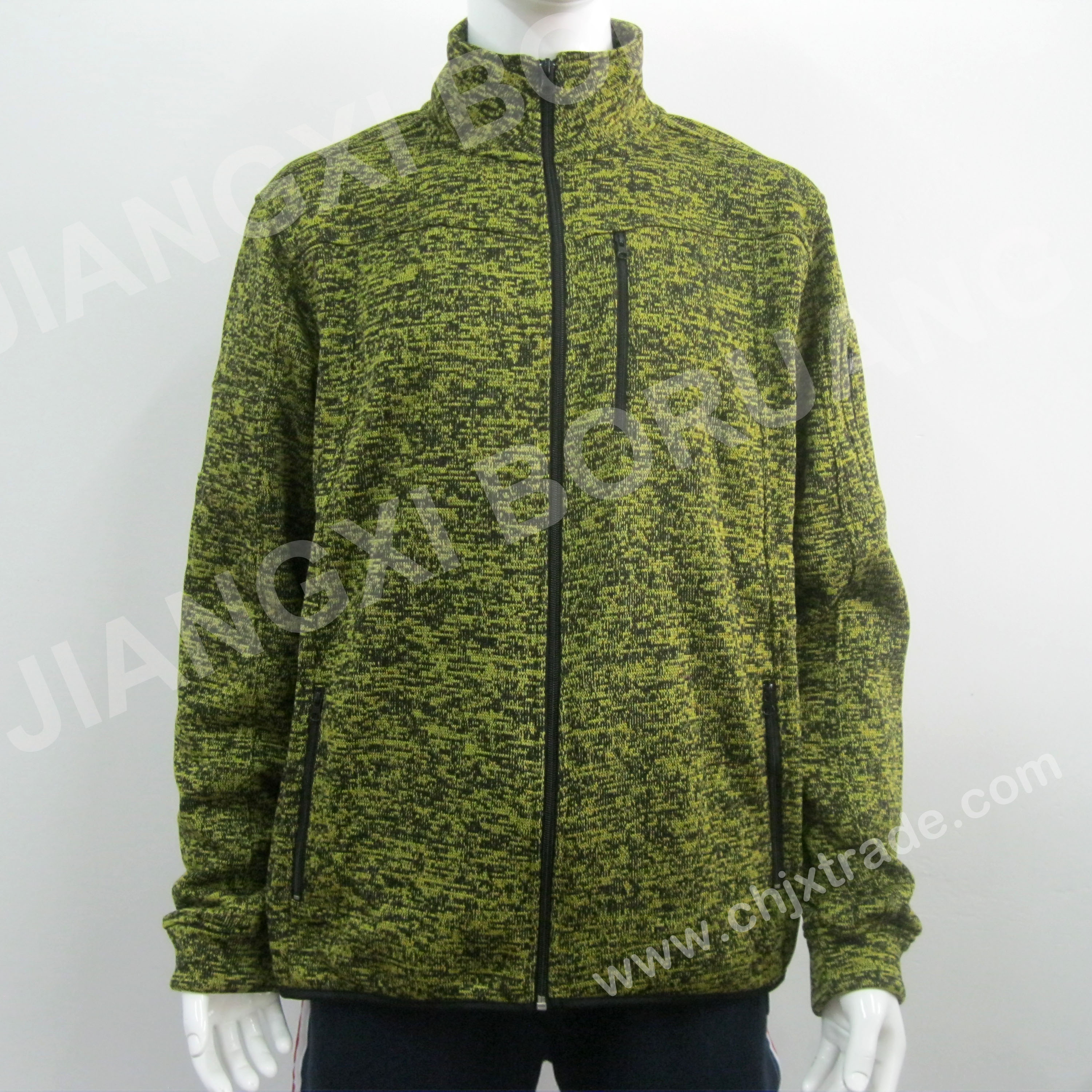 Mens Polyester Fleck Zip Jacket