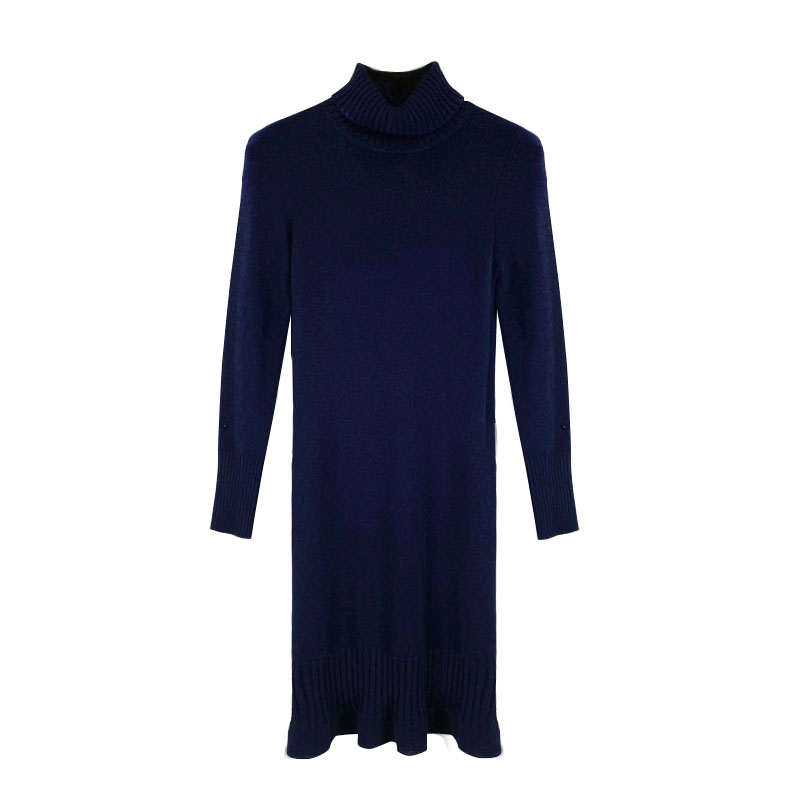 Women's Turtleneck 100%Cashmere pullover Sweater Shift Dress