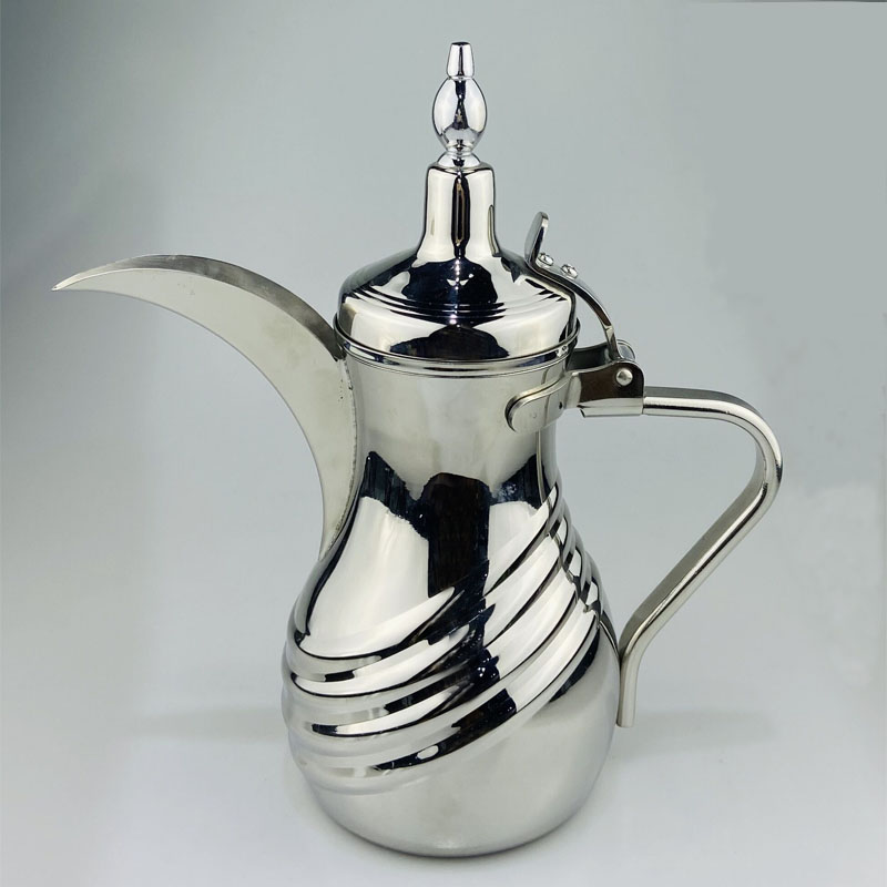 High quality Stainless steel Moroccan Coffee pot Metal Arabic Tea pot Chrome plated Gold Plated