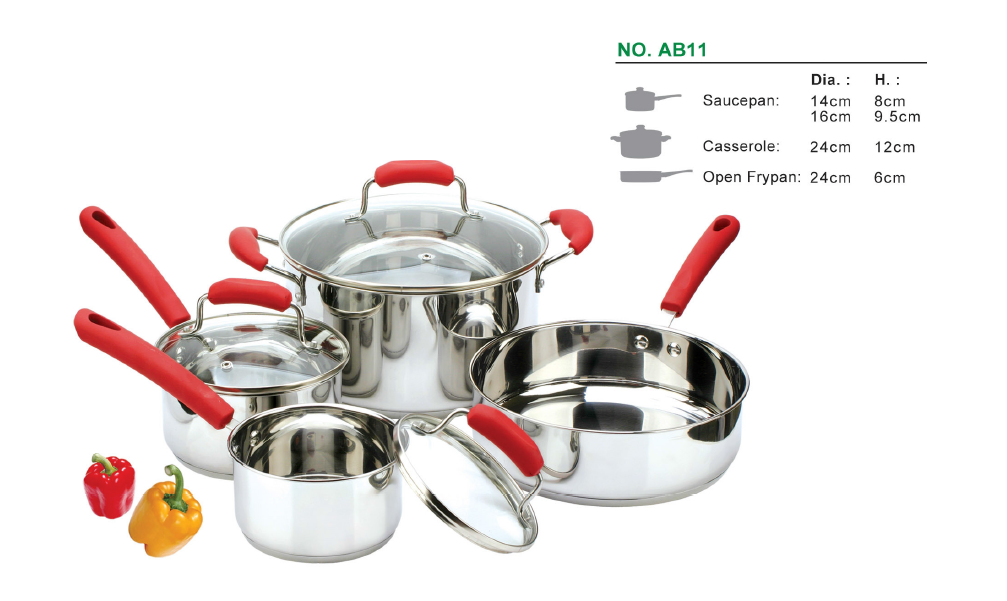 7pcs Stainless Steel camping cookware set