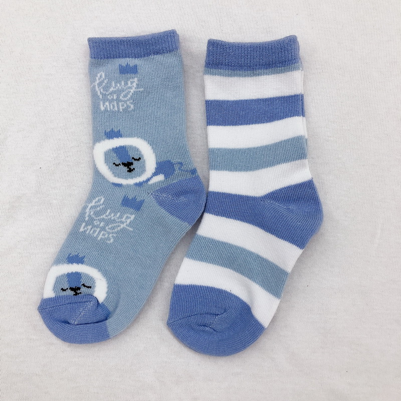 boy socks with jacqard and stripes