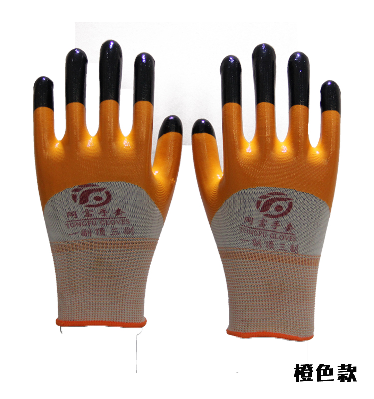 Double dipped nitrile coated gloves for garden