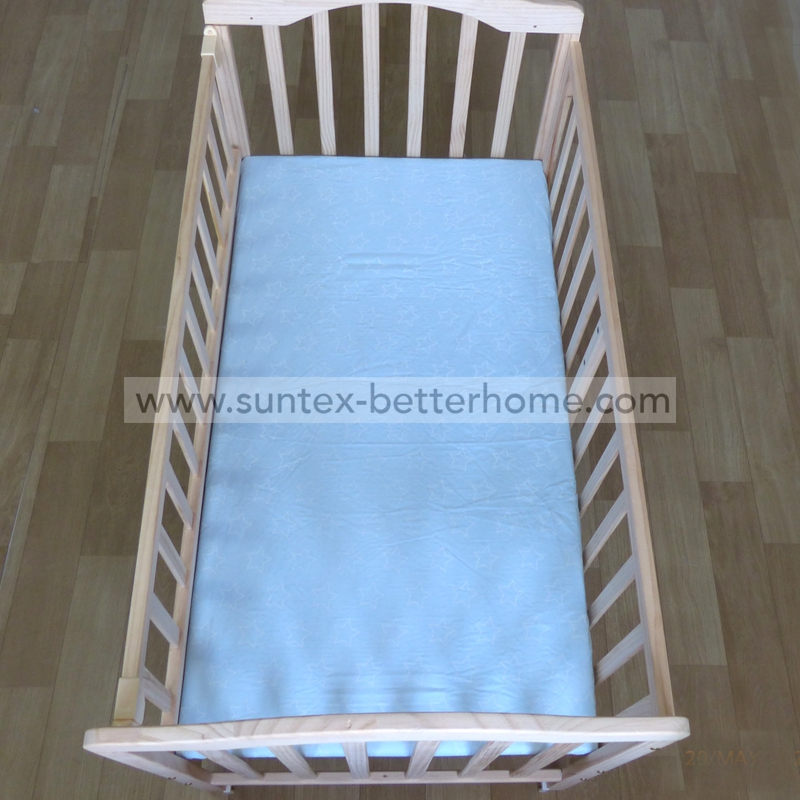 Breathable 100%Cotton Muslin Fabric Baby Waterproof Crib Fitted Sheet