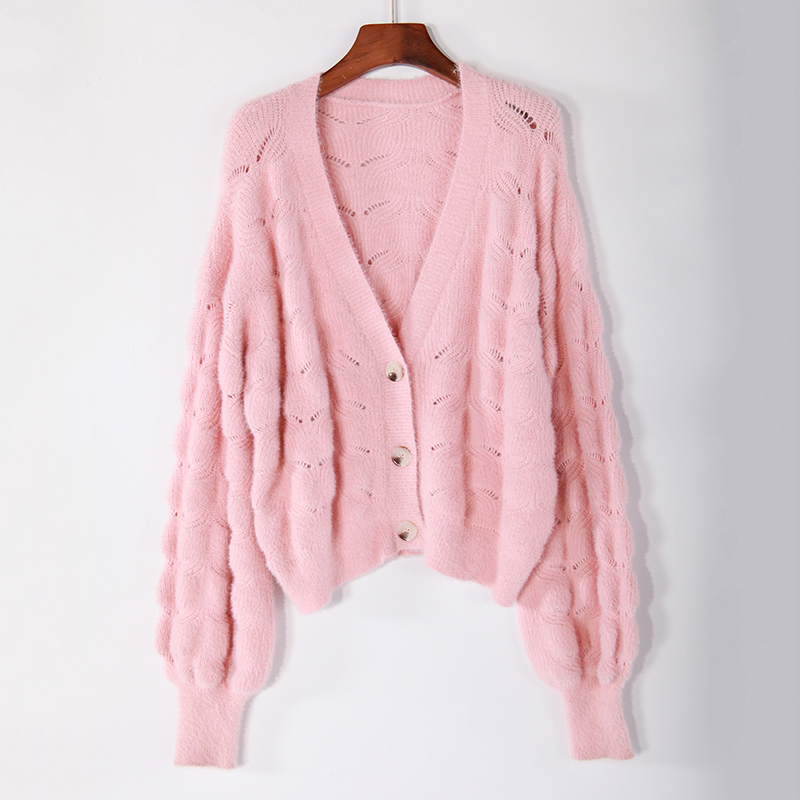 Women V neck cardigan