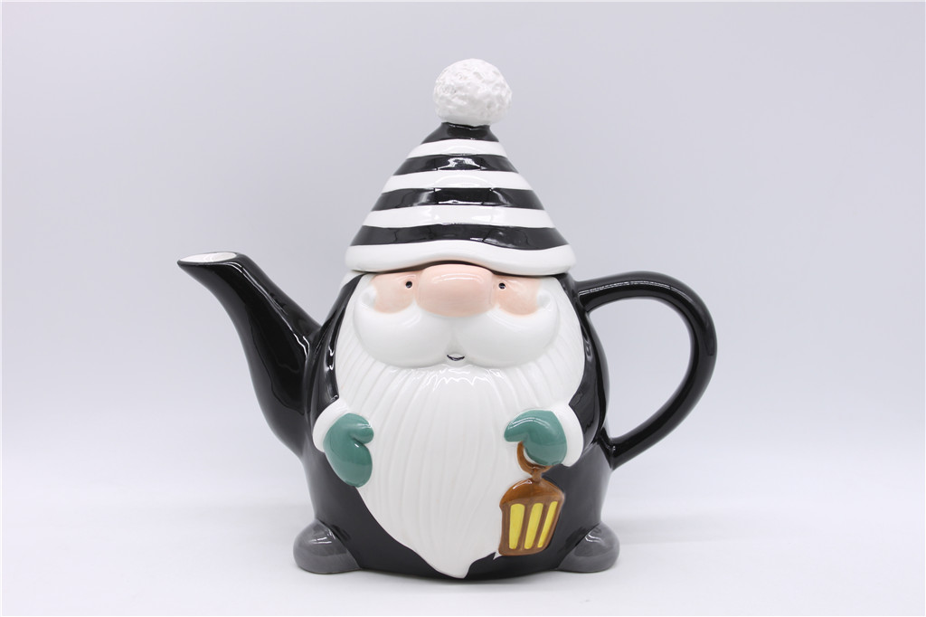 Ceramic Gnome Tea Pot, Hand-painted Christmas Tea Pot