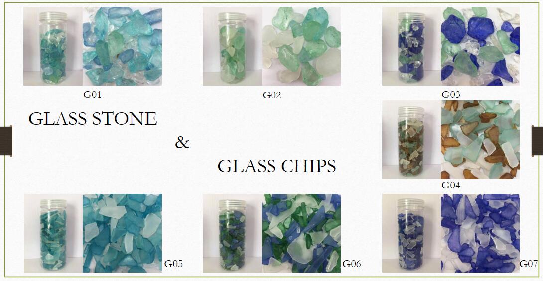 glass stones and glass chips