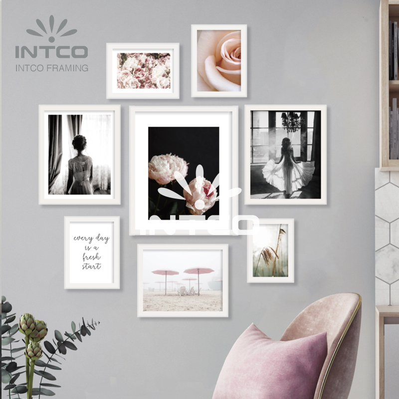 Set of 8 PS Modern multiple photo frame wall