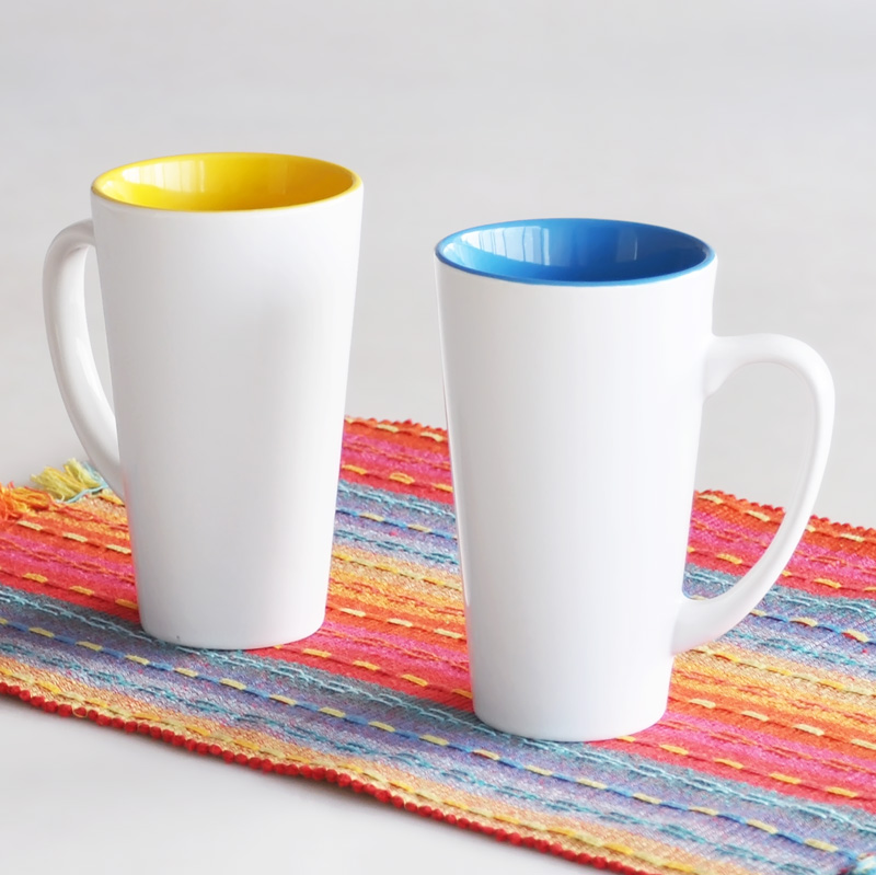 16oz two tone color V shape stoneware matte color coffee mug ceramic mug