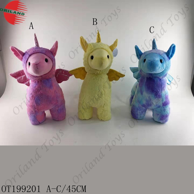 Oriland plush animal llama toy with wings soft alpaca stuffed animals