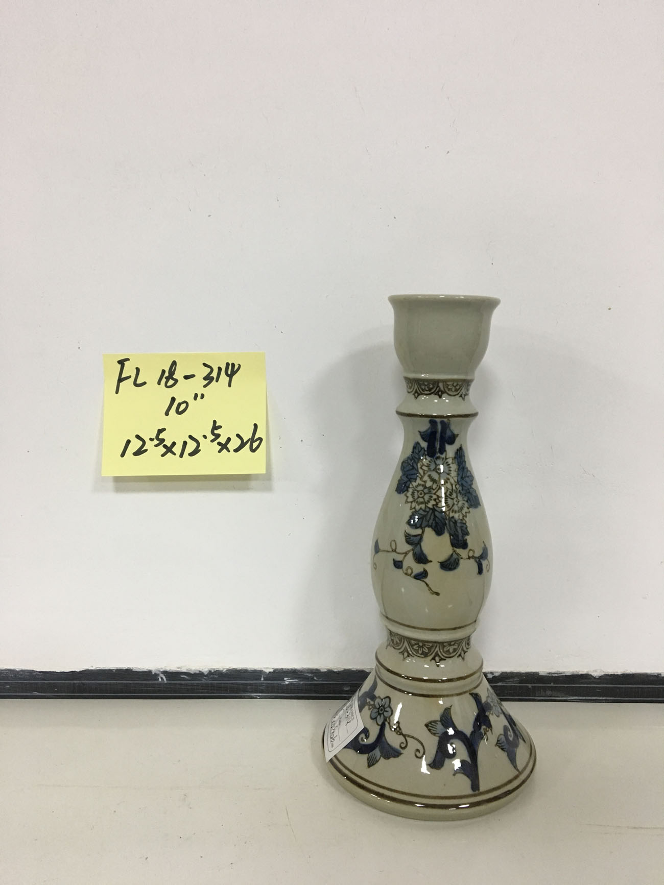 10" ceramic candlestick