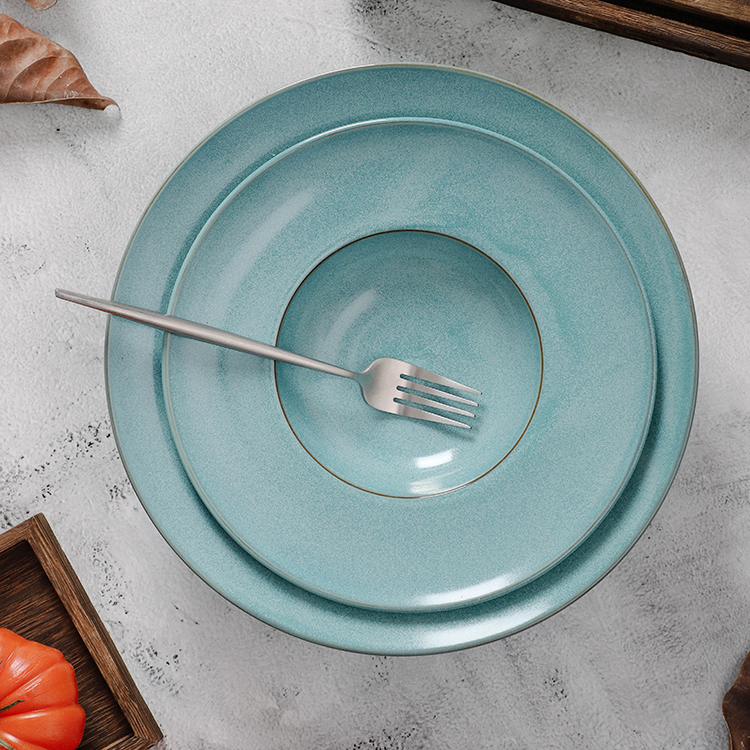 Green reactive glaze dinnerware