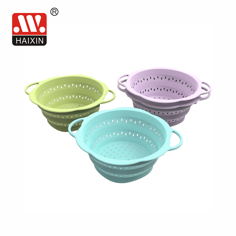 haixin Plastic Colander w/handle 13881 bpa free plastic kitchen washing strainer basket