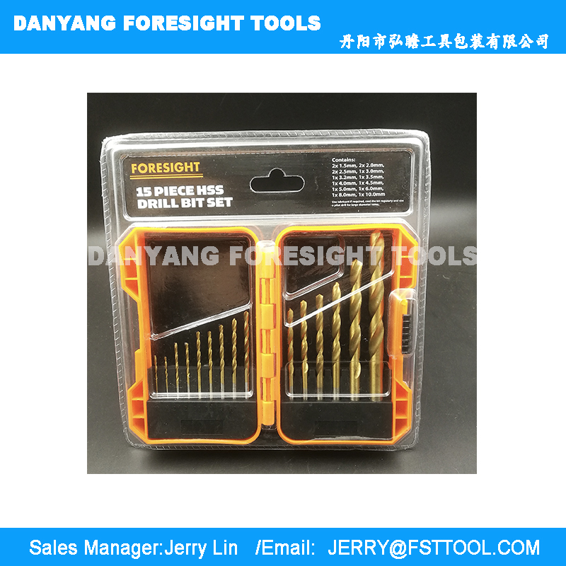15pcs HSS twist drills set
