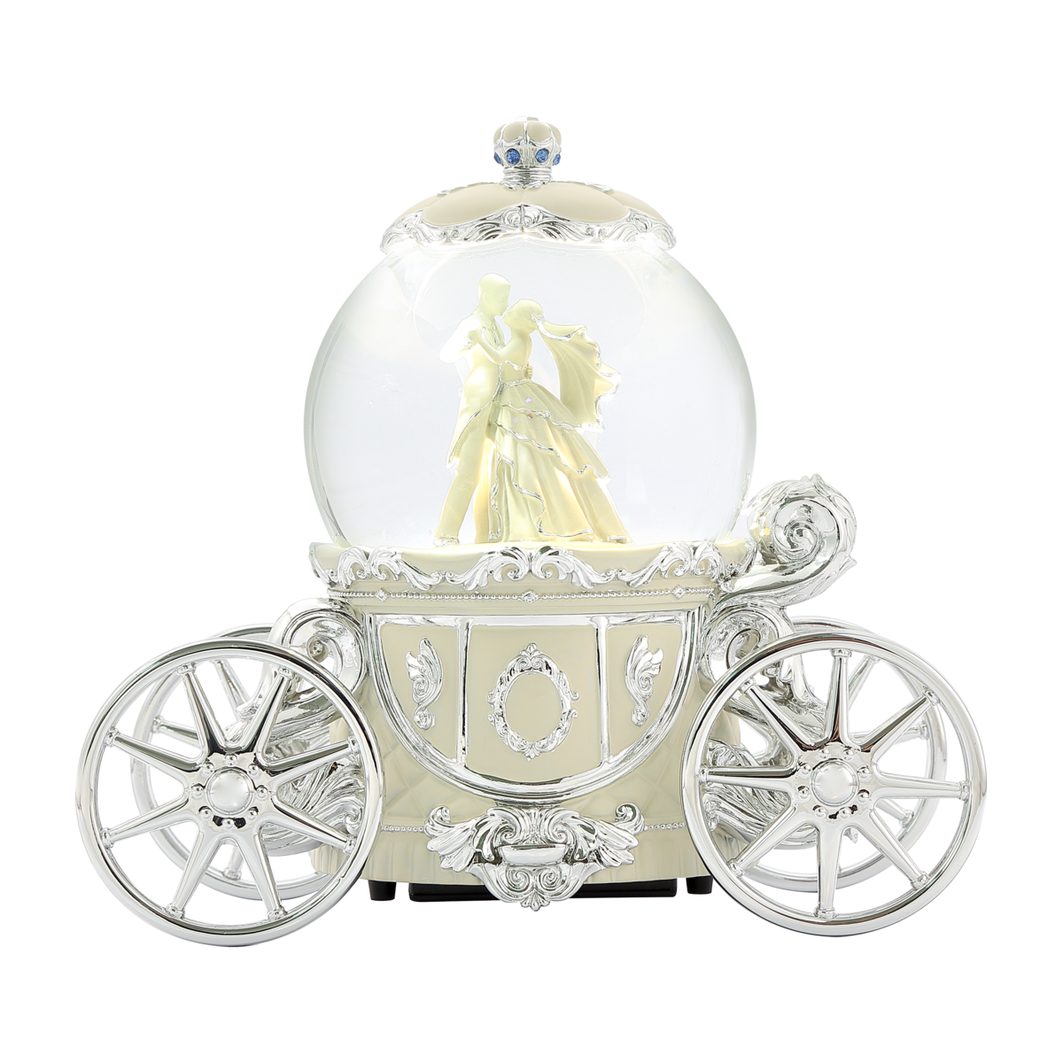 100mm Wedding Carriage musical water globe with rotation and lighting