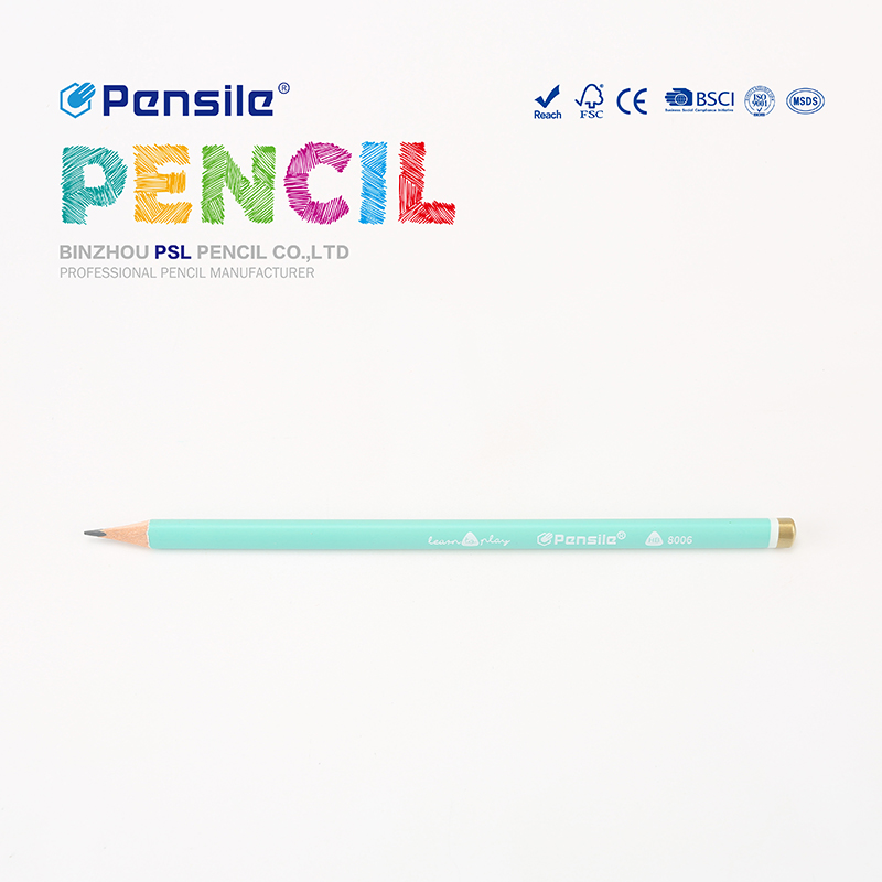 Triangular HB pencil with white loop and gold dipping