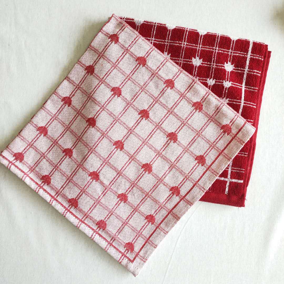 100% cotton jacquard kitchen towel set of 2