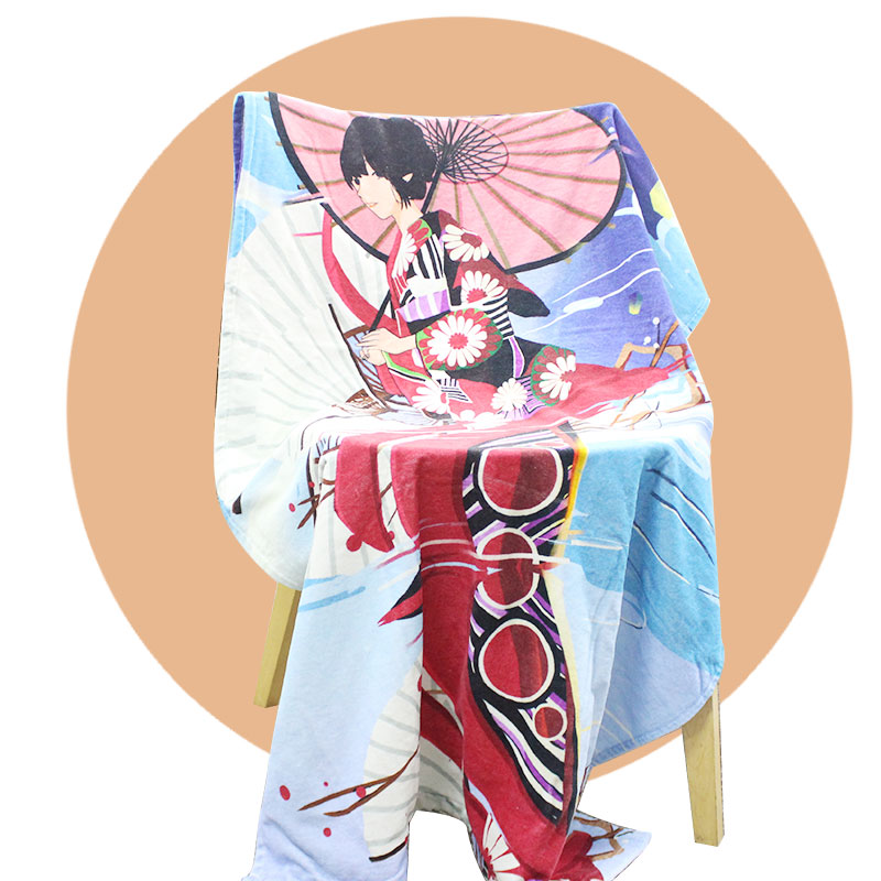 the exotic cotton digital printed bath towel