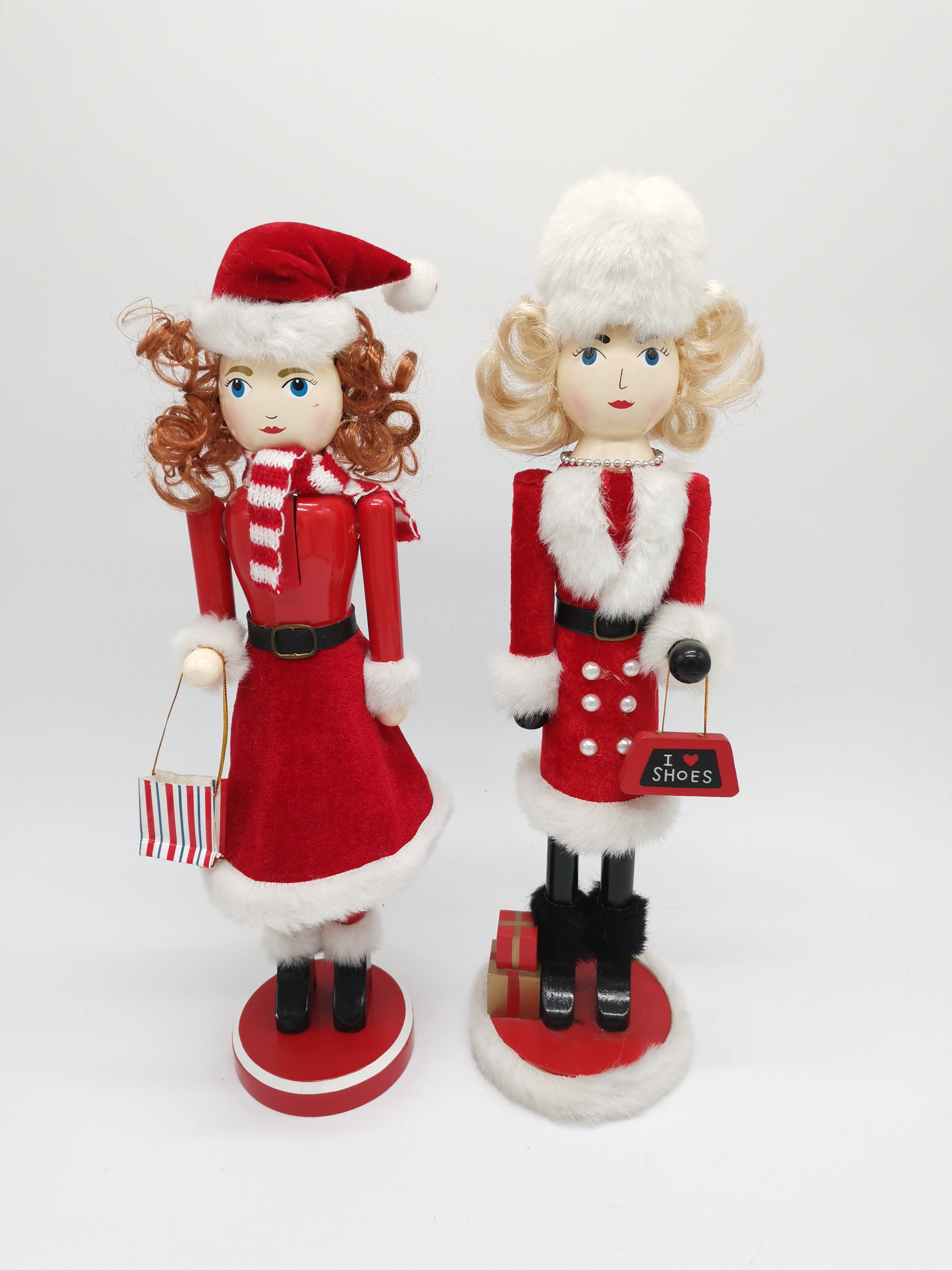 Wooden Modern Girl Nutcracker Christmas Decoration