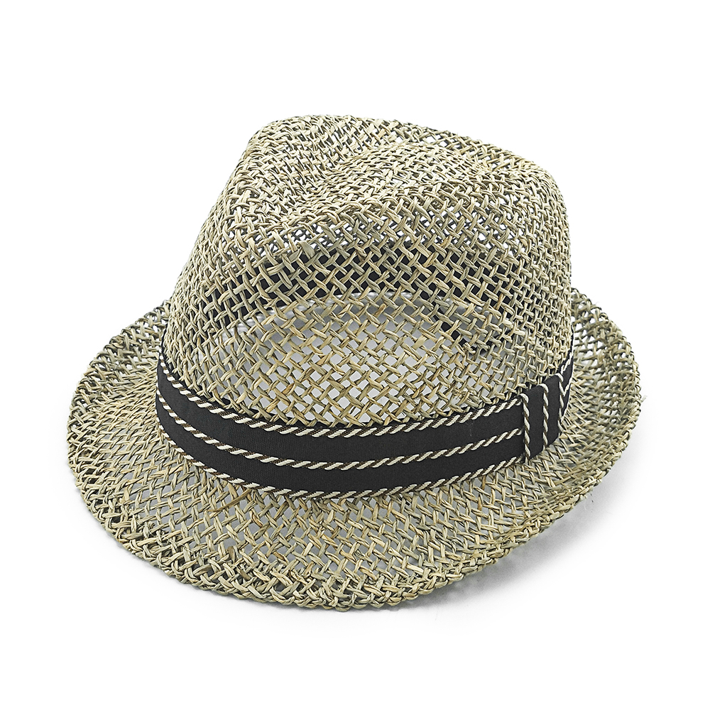 2020 wholesale Cheap summer fashion men women style seagrass straw fedora hat