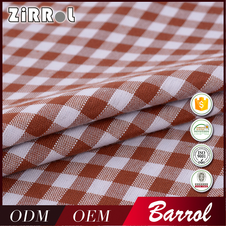Polyeter Yarn Dyed Dobby Fabric School Check Monochek Fabric Ghana School Uniform