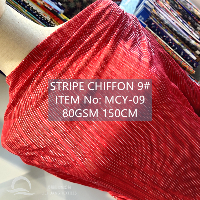 Chiffon Stripe Stretch Chiffon 9#