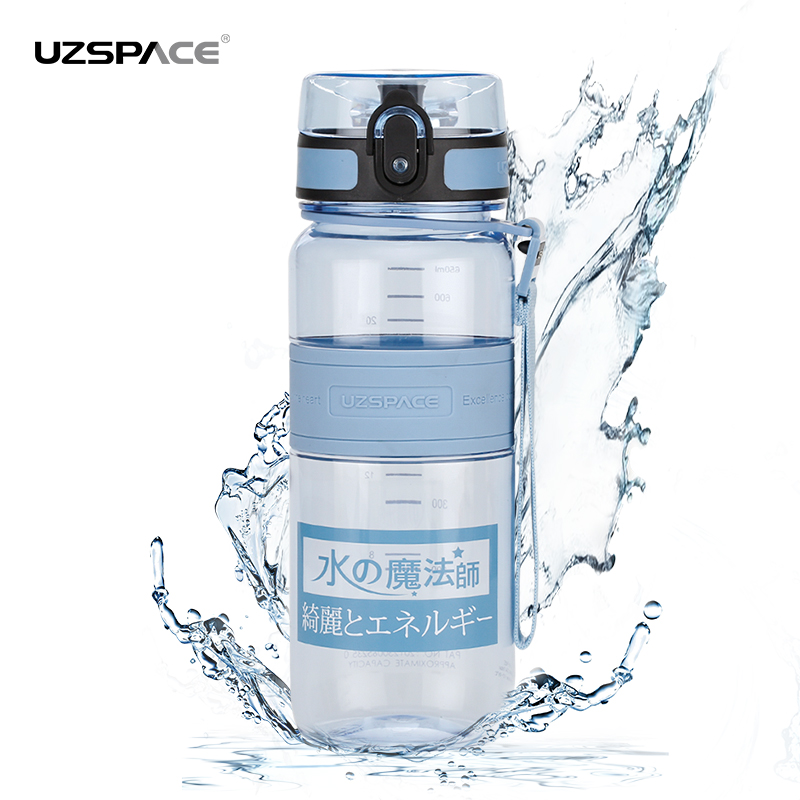 UZSPACE 650ml Tritan BPA free No Smell Leakproof Plastic Water Bottle