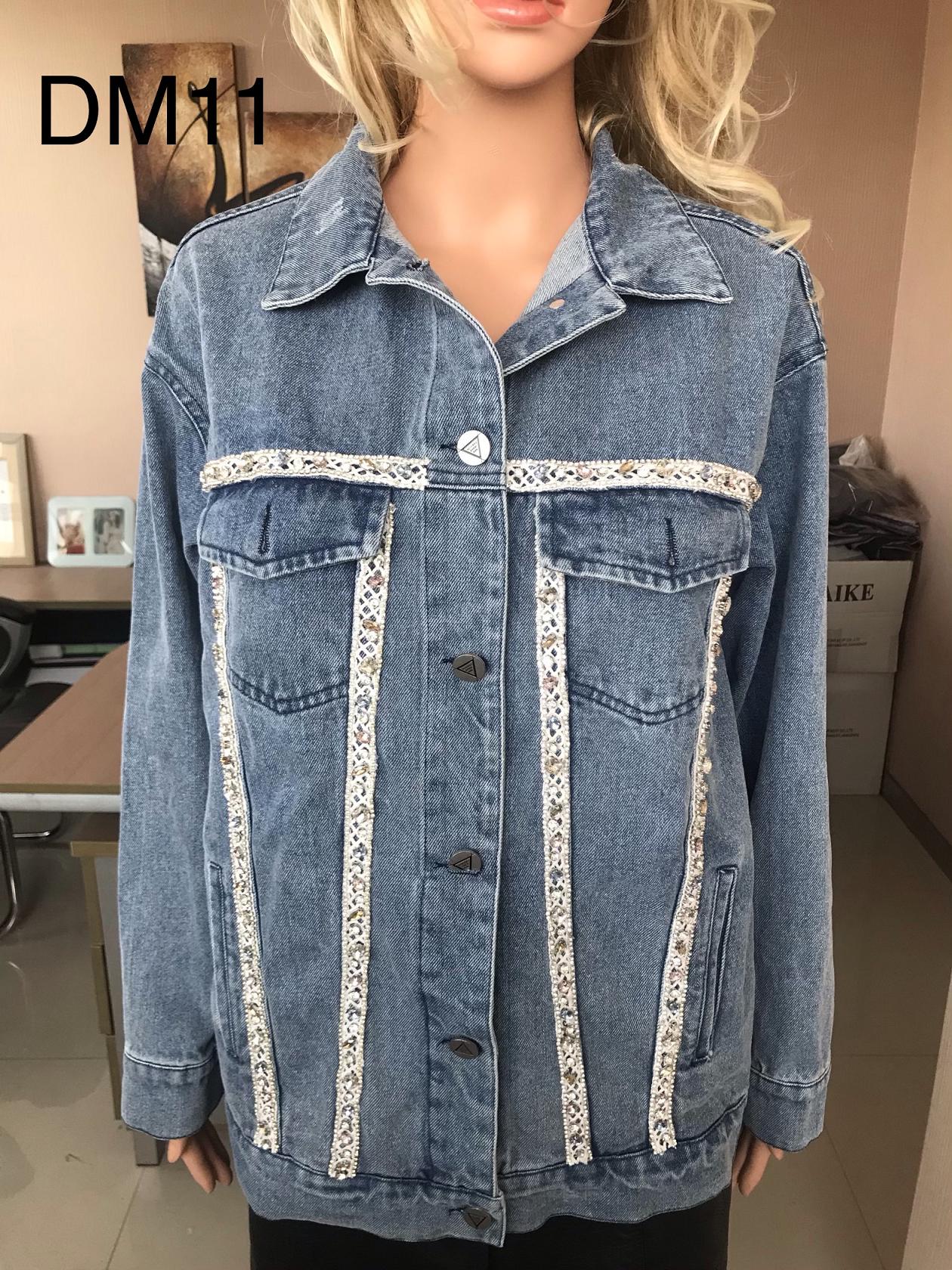 Ladies Print Embroidered Beaded Denim Jacket