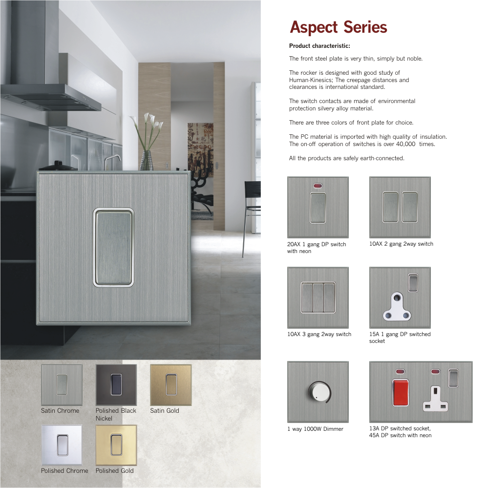 Aspect BS switch and socket