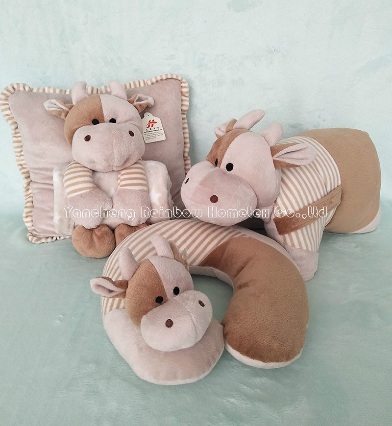 Embroidery plush cushion