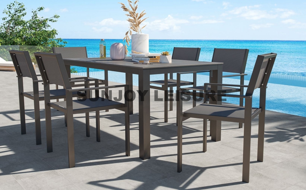 Alum / textilene dining set