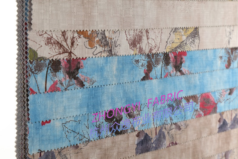 Printed Linen Fabric for Sofa, Curtain, Pillow and Furniture