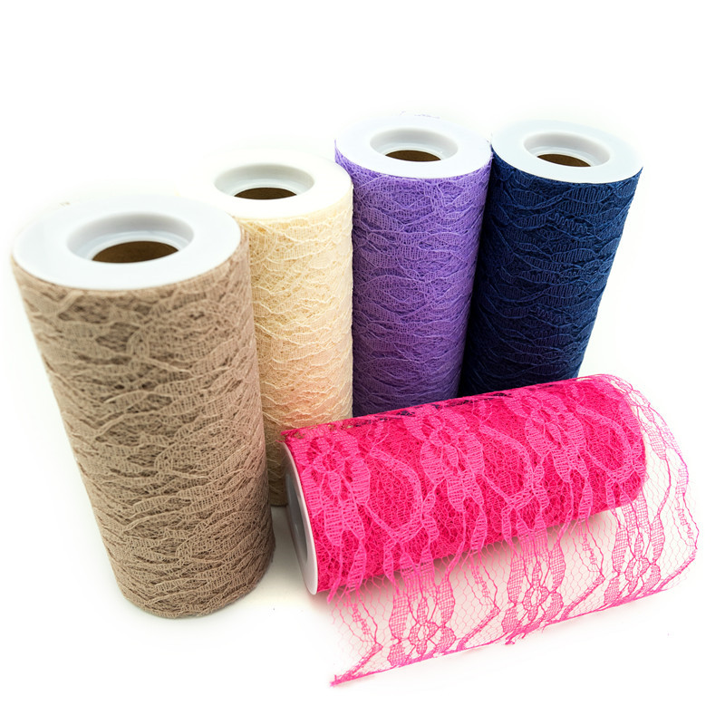 6 Inch Lace Tulle Rolls 10 Yards Polyester Tulle Mesh Fabric Wedding Decoration