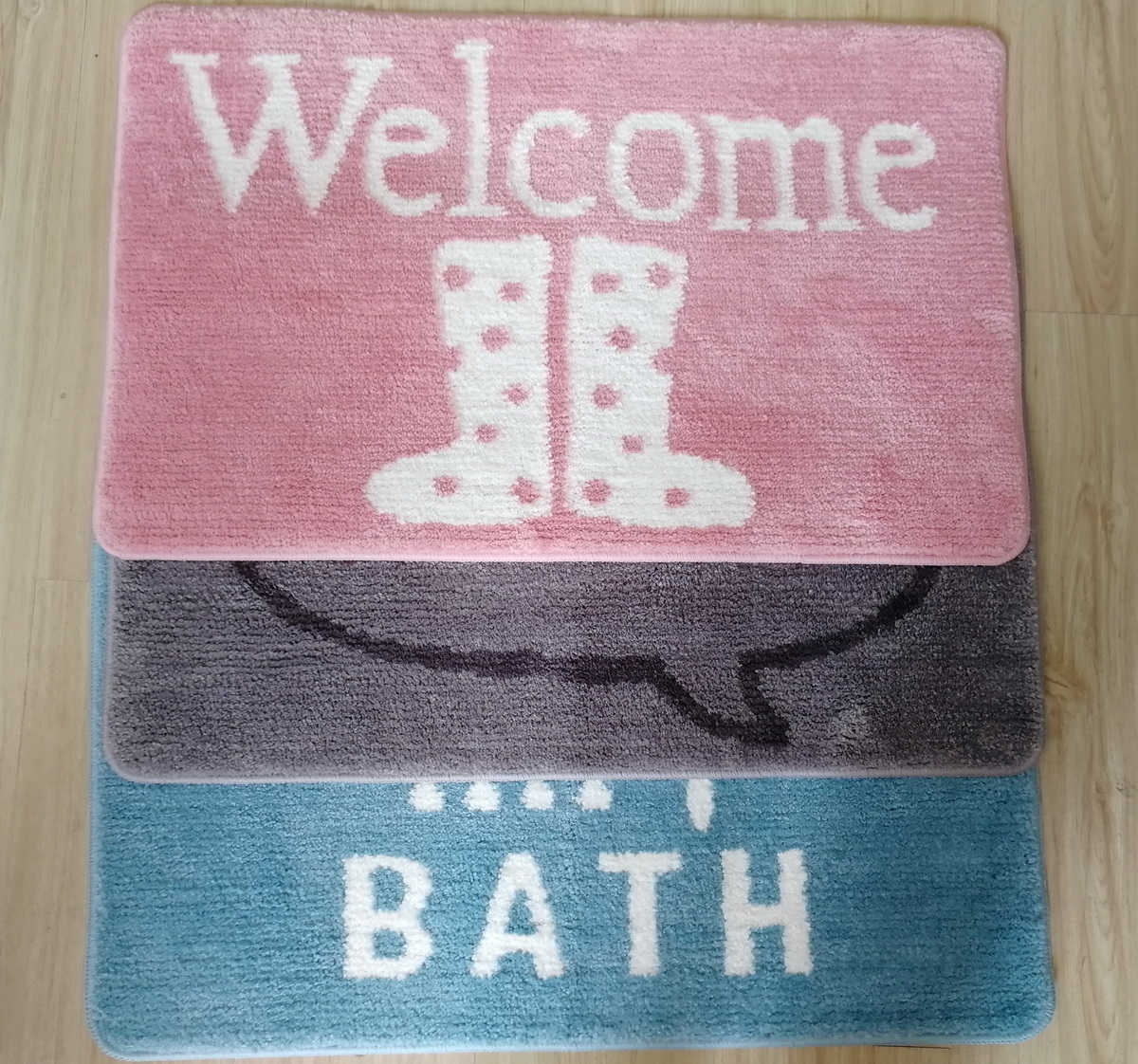 High quality soft fashion Microfiber bath rug non slip mat with TPR bottom