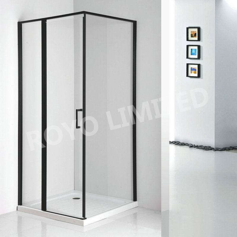 90×90×185cm(35 1/2 in. Dx35 1/2in.Wx73in .H) Black Framed Pivot Shower Enclosure