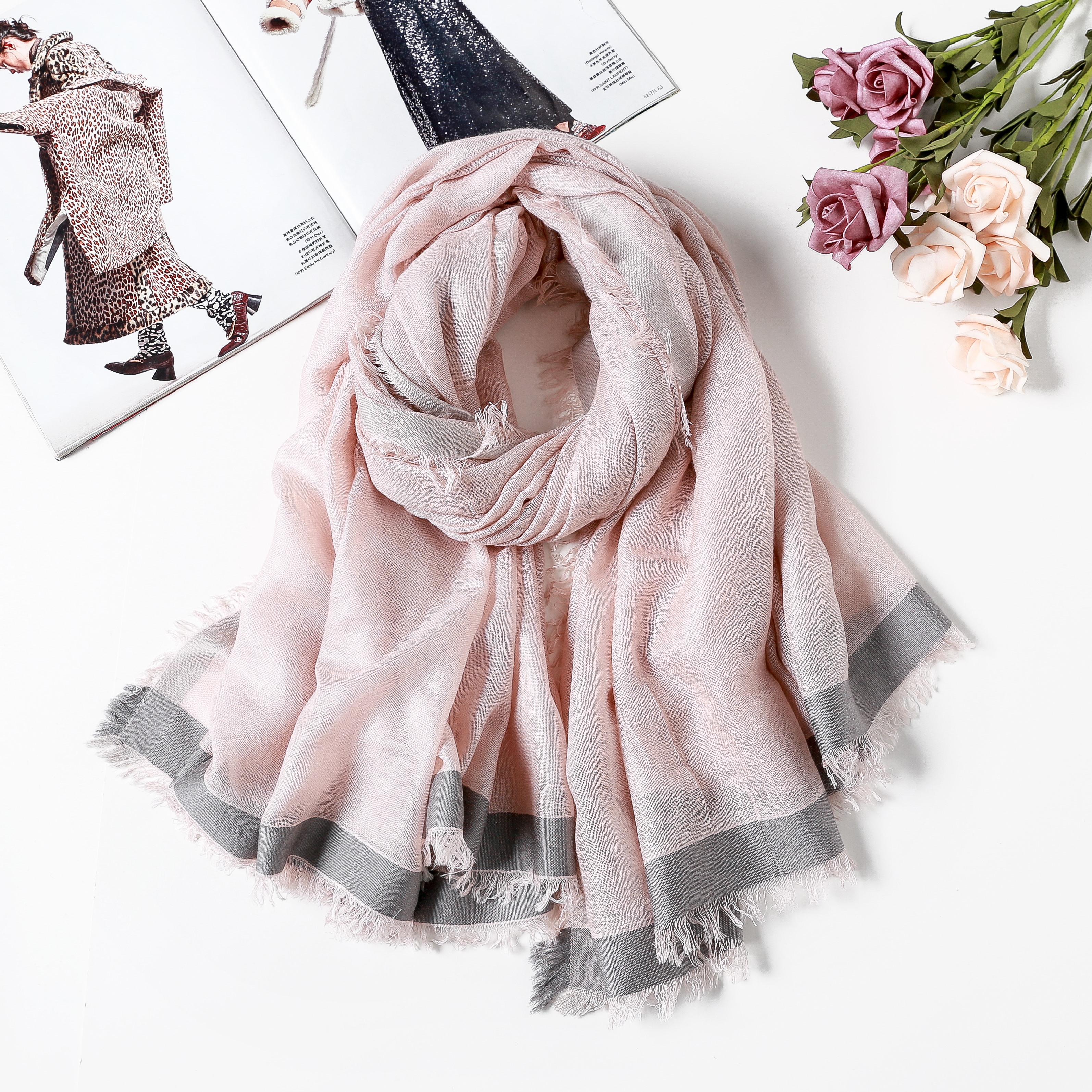 Cashmere silk scarf shawl