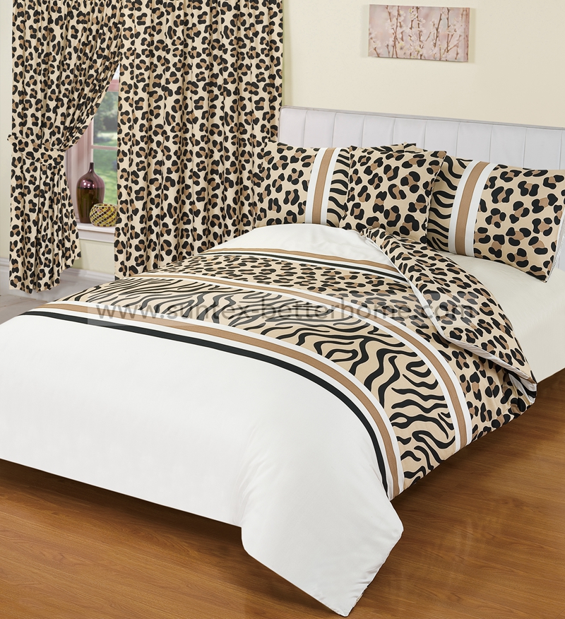 100% Polyester Microfiber Bedding Set Duvet Cover Set with Curtain