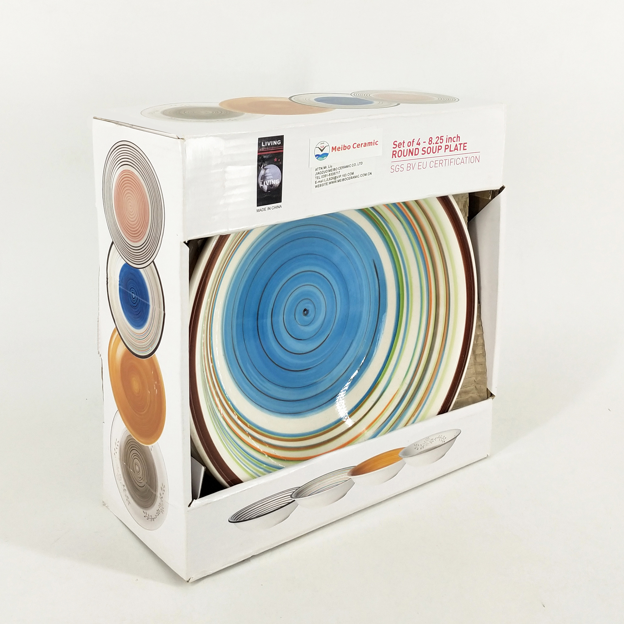 8.25'' hand painted bowl set of 4