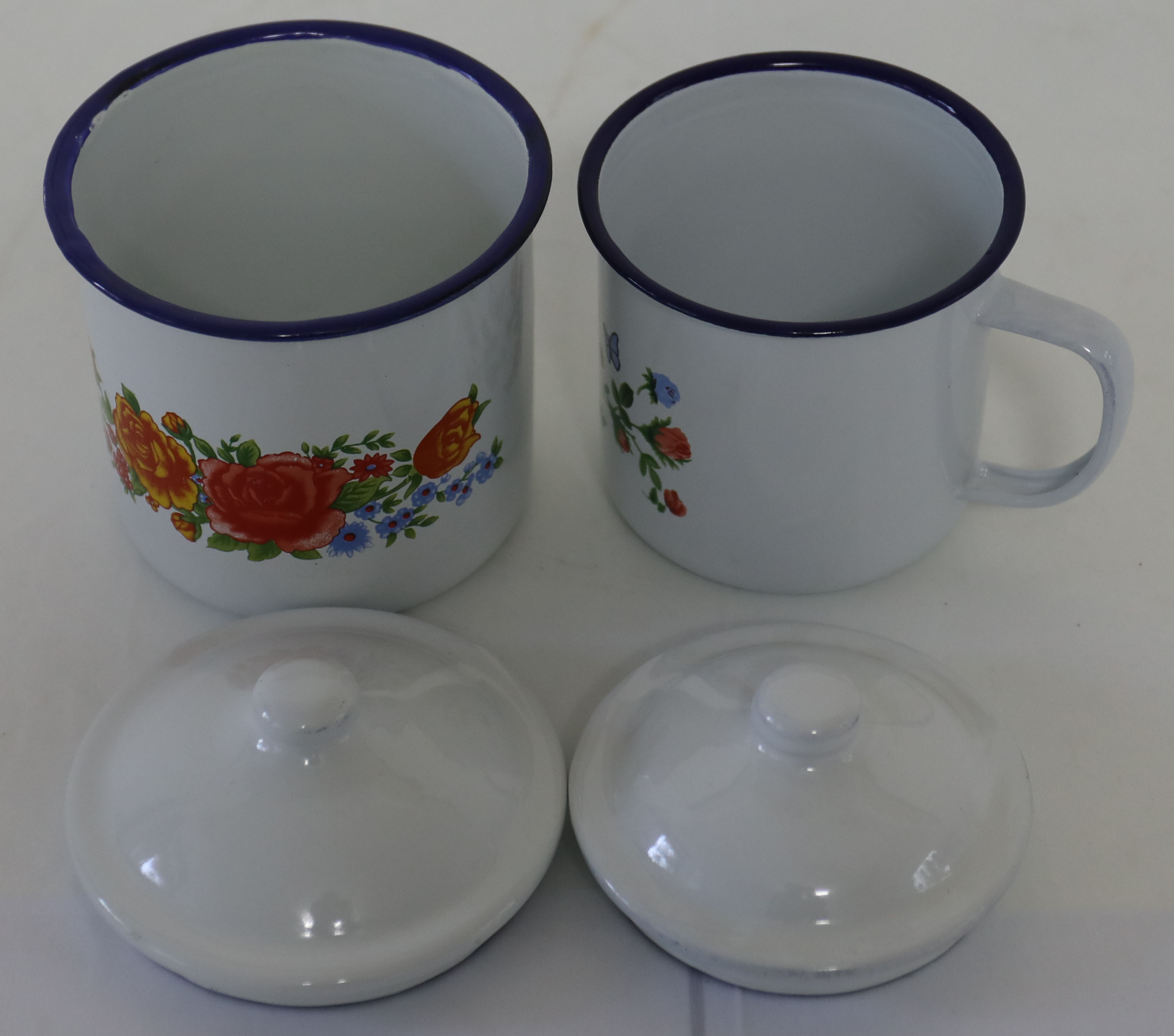 Enamel Mug With Cover Deco.