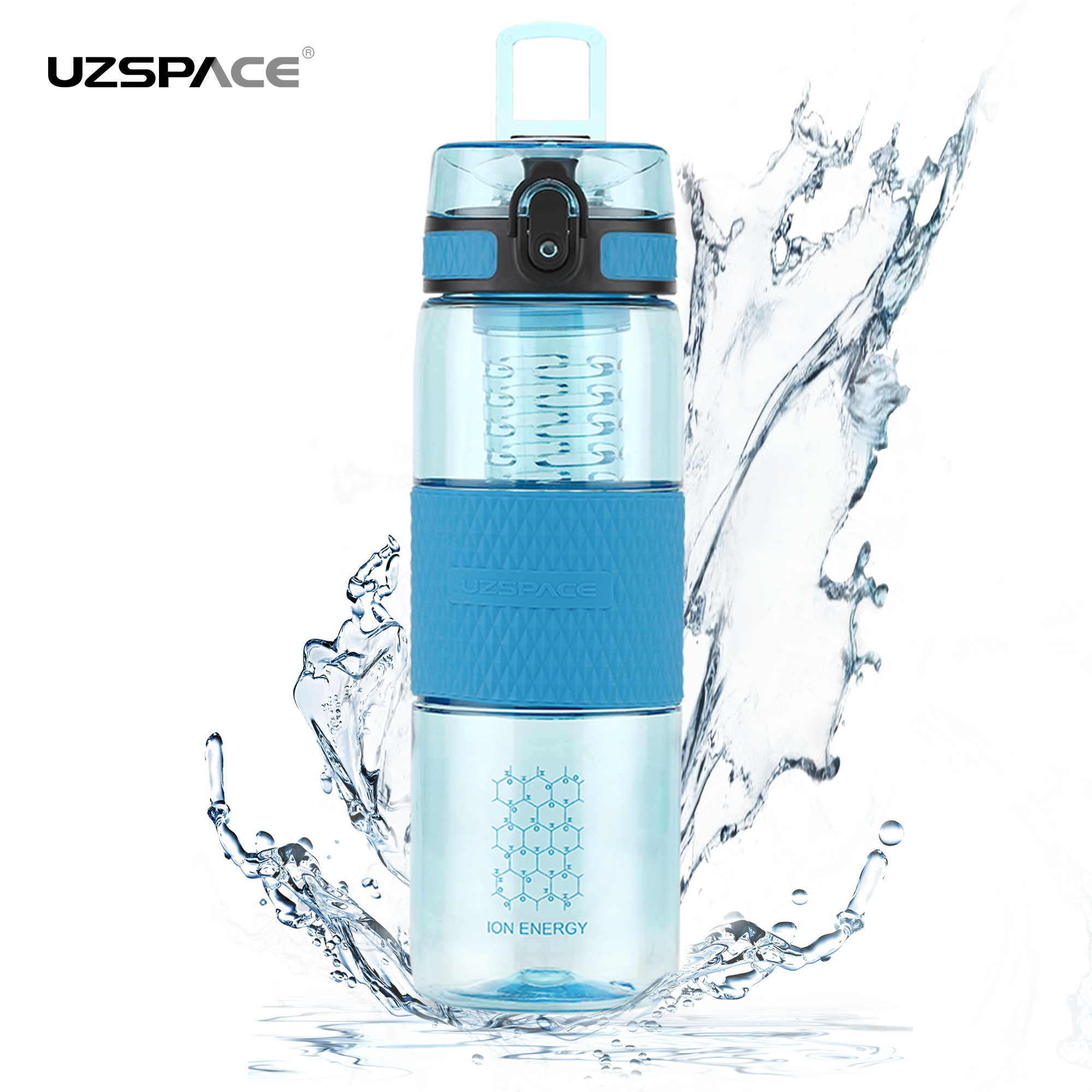 UZSPACE 700ml Tritan BPA free No smell Leakproof Plastic Water Bottle with infuser