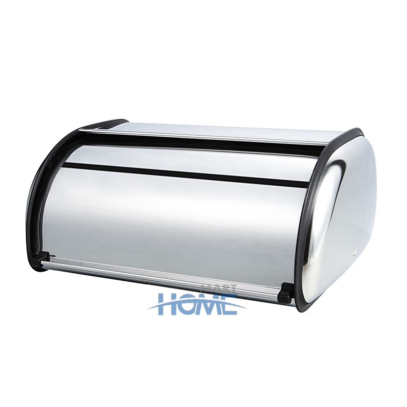 Kitchen Stainless Steel Bread Bin Box Keeper Food Storage Bin Case Home Kitchen Gifts with Roll Top Lid Food Storage Containers